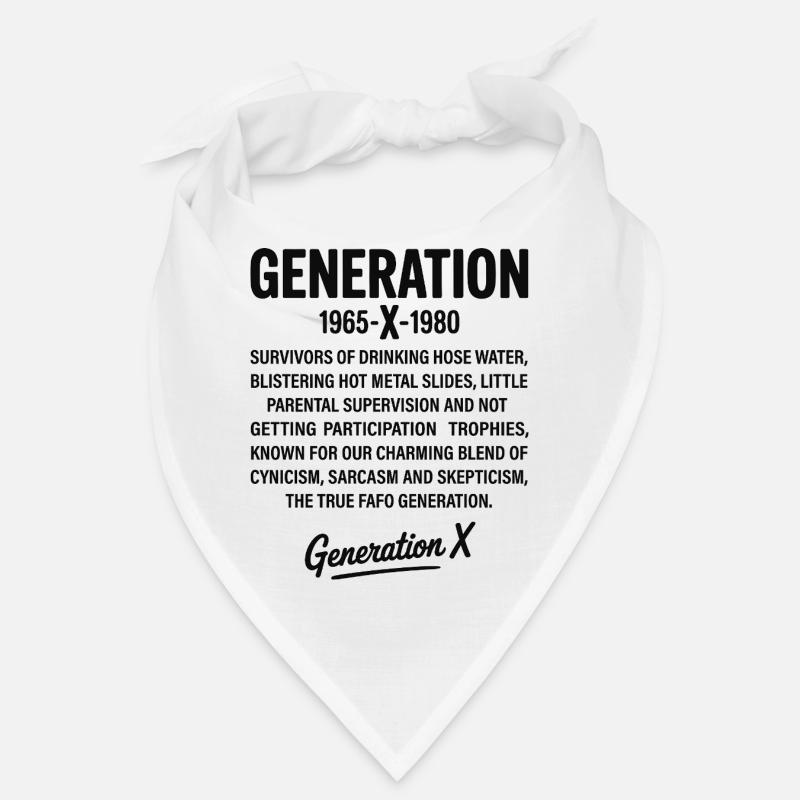 Generation X Retro Text Design Bandana