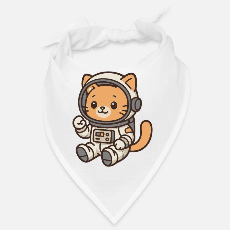 Kitten in astronaut helmet - Bandana - white