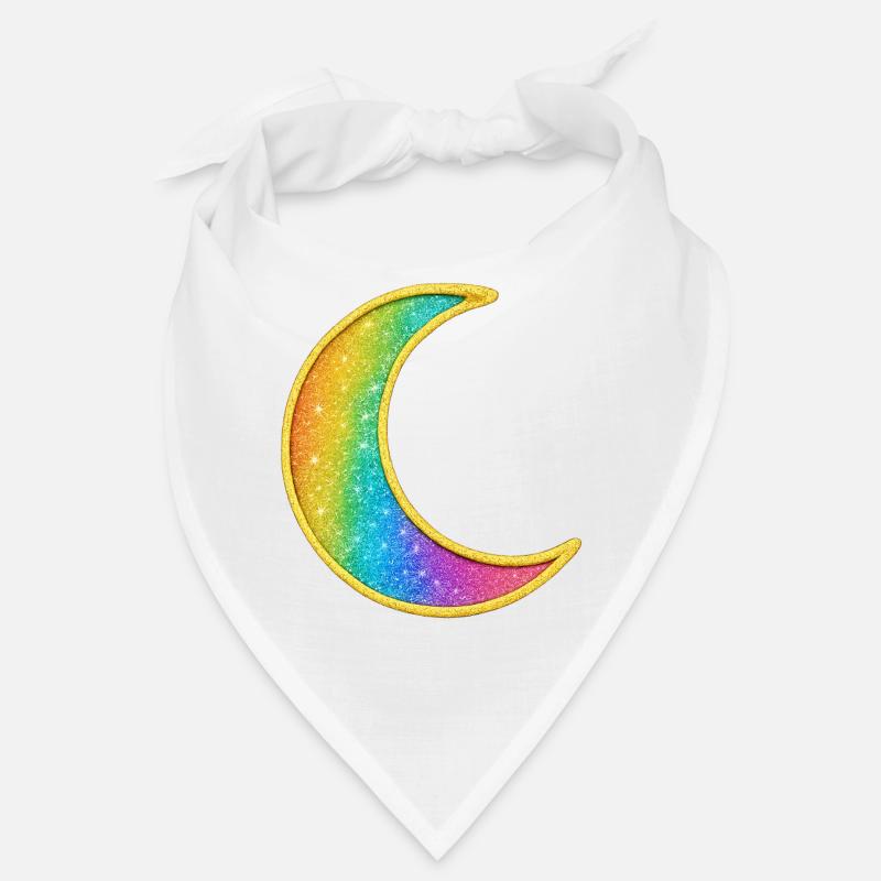 Regenbogen Mond Glitzer Design Bandana