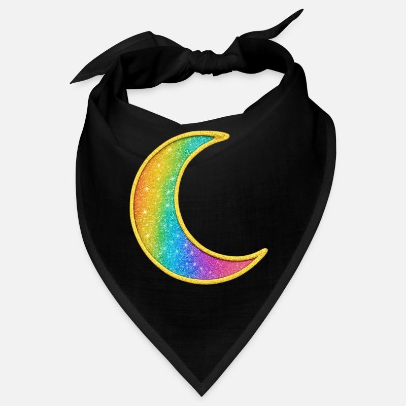 Conception de paillettes de lune arc-en-ciel Bandana
