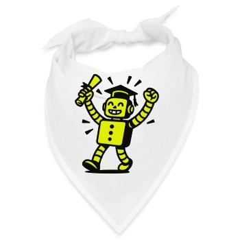 Roboter Diplom - Bandana - Weiß - Vorne