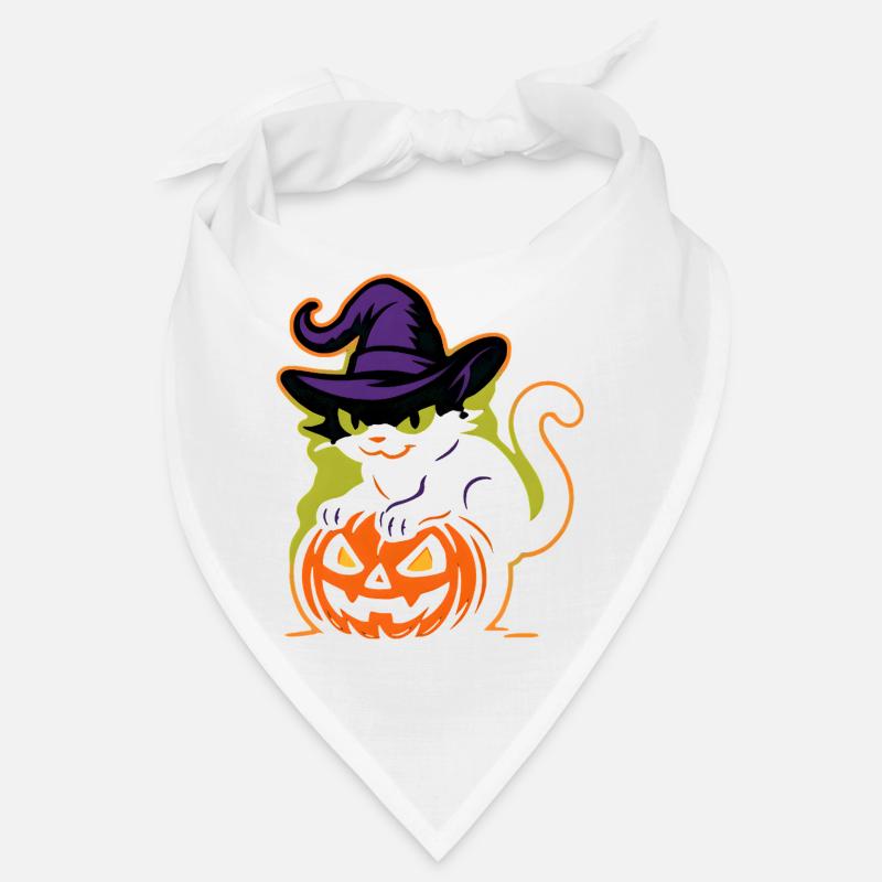 Wizard Cat and Luminous Pumpkin Bandana