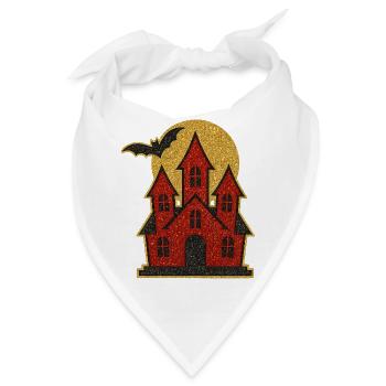Glitzerndes Halloween Schloss - Bandana - Weiß - Vorne