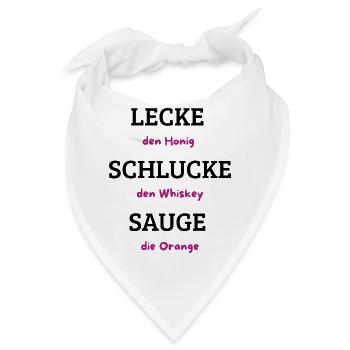 Wortkunst Honig Whiskey Orange - Bandana - Weiß - Vorne