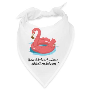 Flamingo Schwimmring Humor - Bandana - Weiß - Vorne
