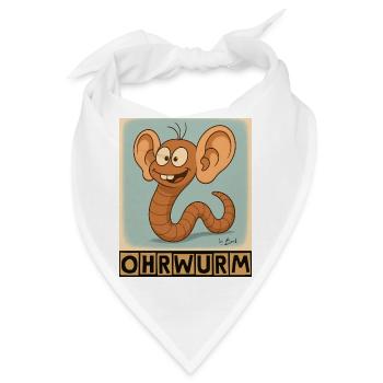 Ohrwurm by Rico Beck - Bandana - Weiß - Vorne