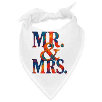 MR. & MRS - Romantische Hochzeit - Brautpaar - Bandana - Weiß - Vorne