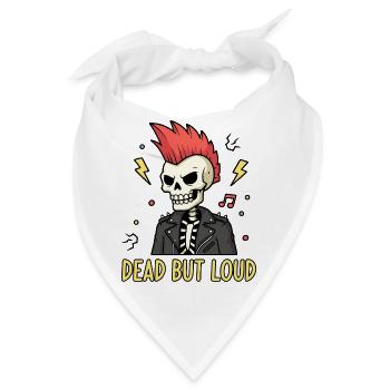 Tot aber Laut Punk-Skelett - Bandana - Weiß - Vorne