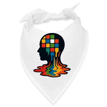 Mosaik-Geist-Kernschmelze - Bandana - Weiß - Vorne