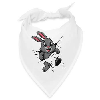 Süßer Comic Hase – Perfekt für Kinder & Tierfans - Bandana - Weiß - Vorne