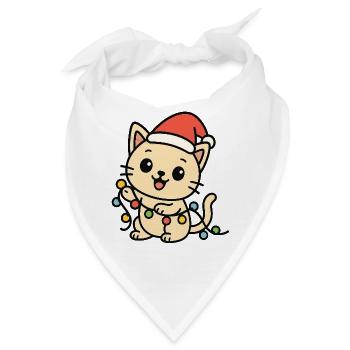 Kuschelkätzchen Lichterkette - Bandana - Weiß - Vorne
