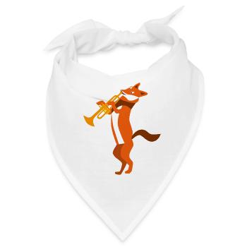 Fuchs mit Trompete, Abstraktionsmalerei Wildlive - Bandana - Weiß - Vorne