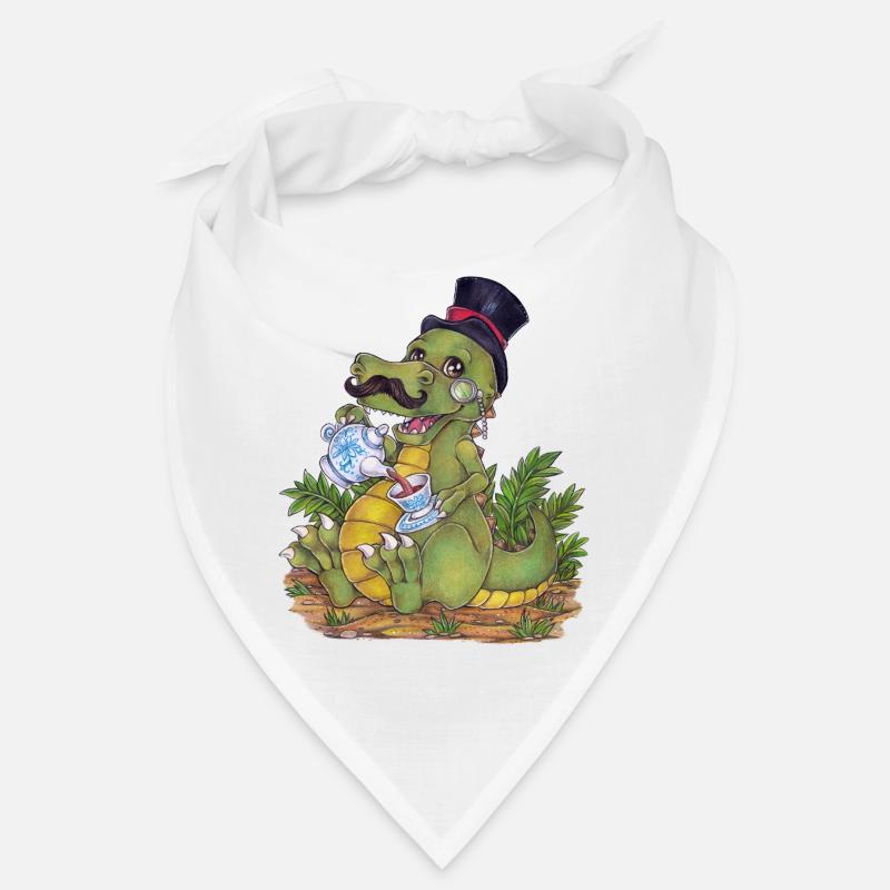 Witziger Tee Rex Wortwitz Hand gezeichnet Dino - Bandana - Weiß