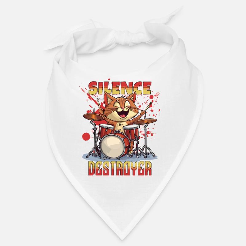 Drums Drums Silence Destroyer Cat Funny Bandana