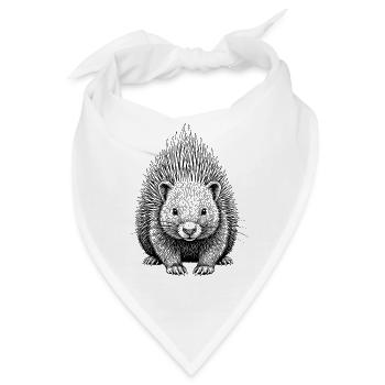 Stachelschwein - Bandana - Weiß - Vorne