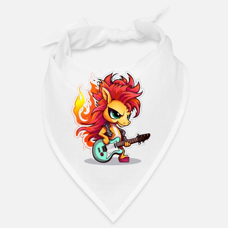 Flame skirt bangs with guitar Bandana