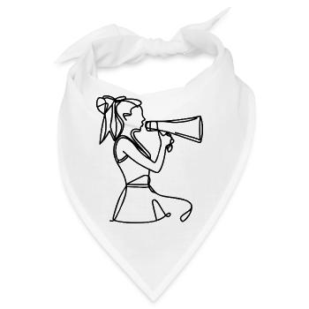Cheerleaderin Zeichnung - Bandana - Weiß - Vorne