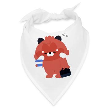 Kawaii Red Panda mit Kaffee - Bandana - Weiß - Vorne