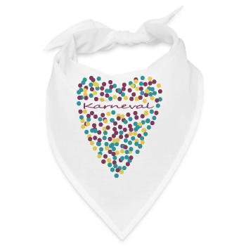 Karneval mit Herz - Bandana - Weiß - Vorne