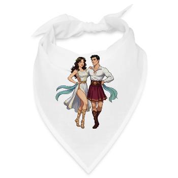 Griechisches Hasapiko-Tänzerpaar - Bandana - Weiß - Vorne