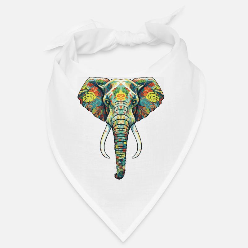 Bunte Blumenelefant Bandana