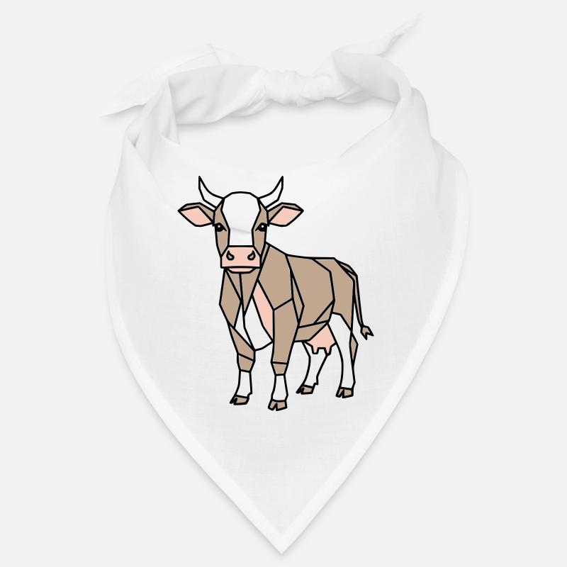 Vache géométrique Low Poly Modern Bandana
