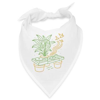 Grüner Groove DJ-Pflanzen - Bandana - Weiß - Vorne