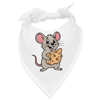 Cheeky Mouse Cartoon mit Käse - Bandana - Weiß - Vorne