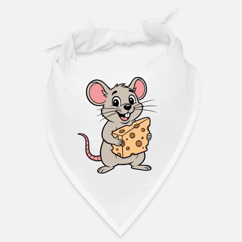Dessin animé de souris espiègle avec du fromage Bandana