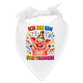 Party Schwein Kostüm Karneval Silvester Fasching - Bandana - Weiß - Vorne