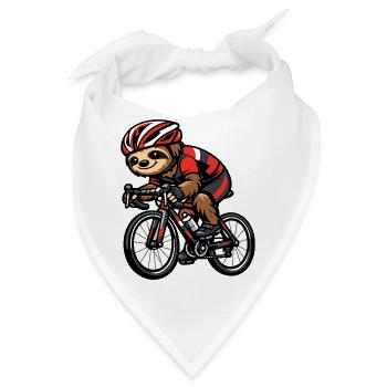 Rennrad-Sloth mit Helm - Bandana - Weiß - Vorne