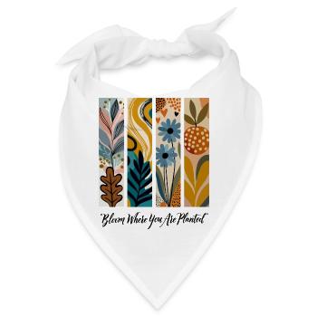 Blühende Botanische Panel-Collage - Bandana - Weiß - Vorne