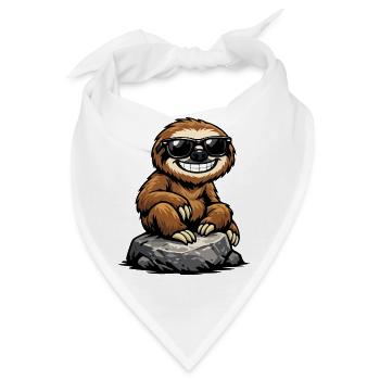 Sonnen-Sloth auf Felsen - Bandana - Weiß - Vorne