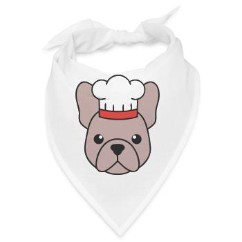 Frenchie Kochmütze Kopf Logo - Bandana - Weiß - Vorne