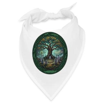 Lebensbaum im Nebelkreis - Bandana - Weiß - Vorne