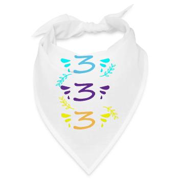 drei oder dreihundertdreiunddreißig - Bandana - Weiß - Vorne