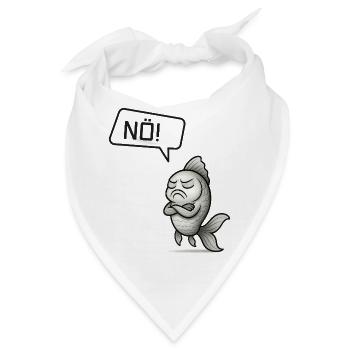 Sturer Fisch sagt NÖ! – Witziges Design - Bandana - Weiß - Vorne