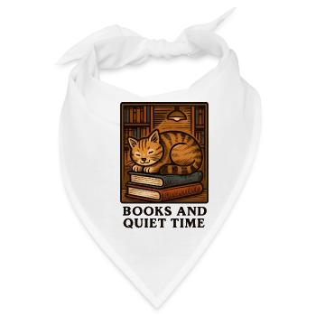 Katzenruhe: Lesezeit auf Büchern - Bandana - Weiß - Vorne