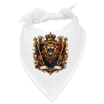 Königliches Löwen-Wappen - Bandana - Weiß - Vorne