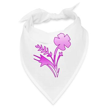 Blumen - Bandana - Weiß - Vorne
