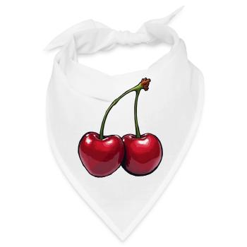 Kirschen - Bandana - Weiß - Vorne