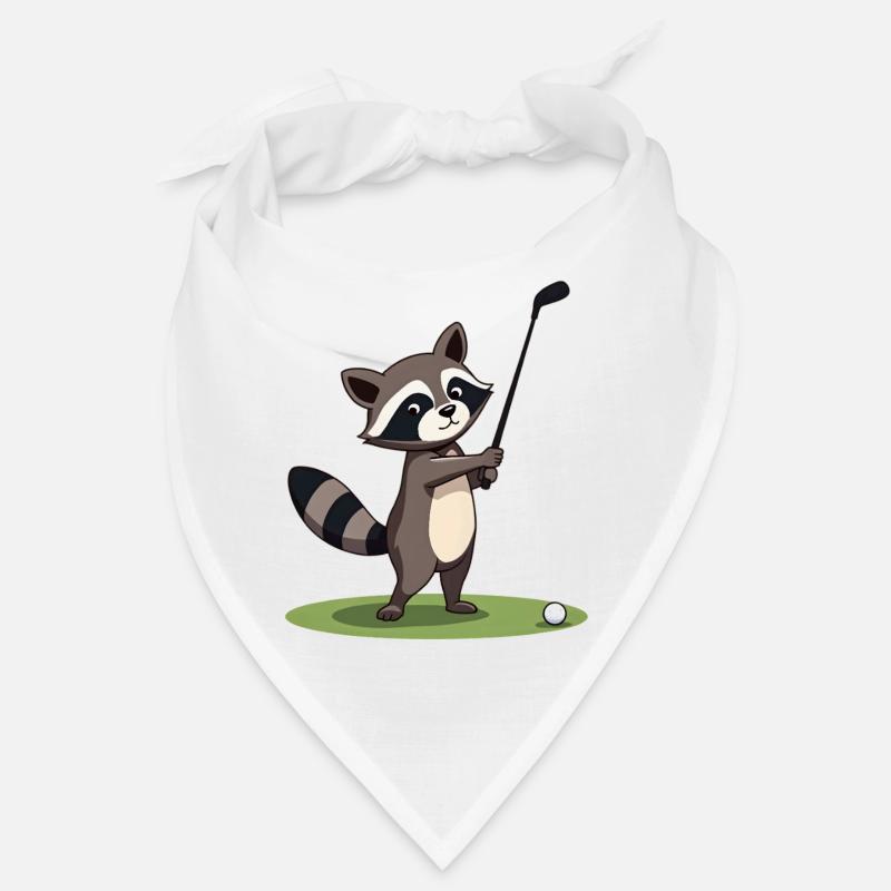 Raccoon playing golf Bandana