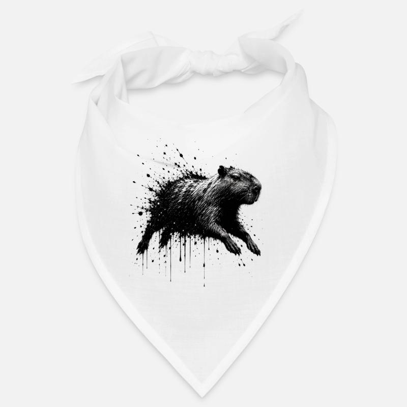 Capybara Splatter Illustration Bandana