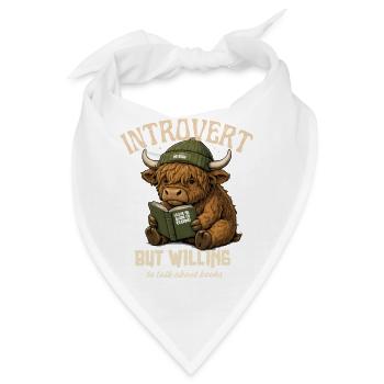 Introvert Cow Reading: Willing to Talk - Bandana - Weiß - Vorne