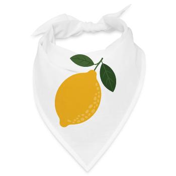 Zitrus-Illustration mit Zitronenblättern - Bandana - Weiß - Vorne
