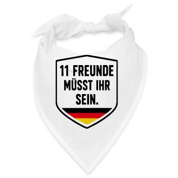 Deutschland Fußball Fan Teamgeist Elf Freunde - Bandana - Weiß - Vorne