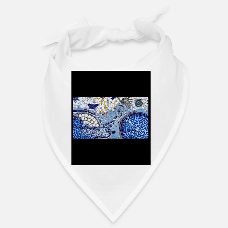 Mosaic Bicycle in Blue Tones Bandana