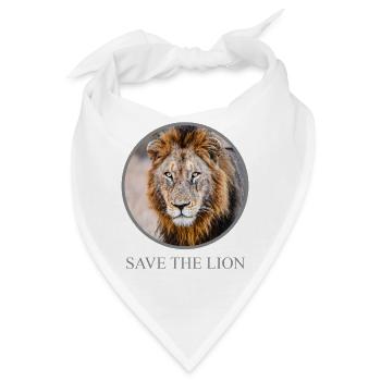 Löwenporträt – Save the Lion Kampagne - Bandana - Weiß - Vorne
