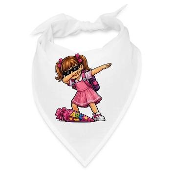 Dabbing ABC-Schützin (brünett) - Bandana - Weiß - Vorne