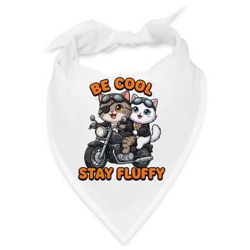 Niedliche Katzen Motorrad-Duo Fluffy Stil - Bandana - Weiß - Vorne